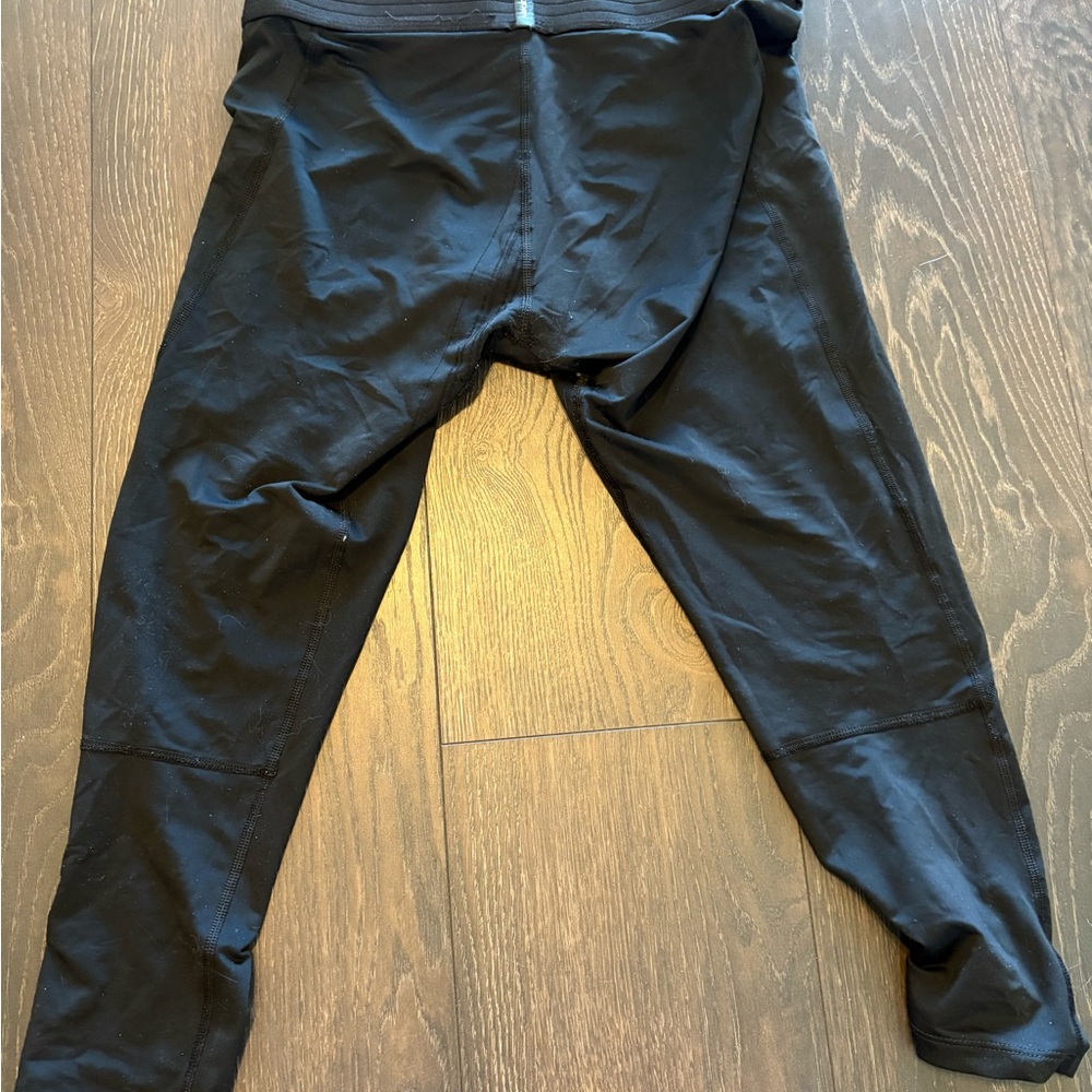 Nike Black Leggings with White Swoosh - Picture 2 of 4
